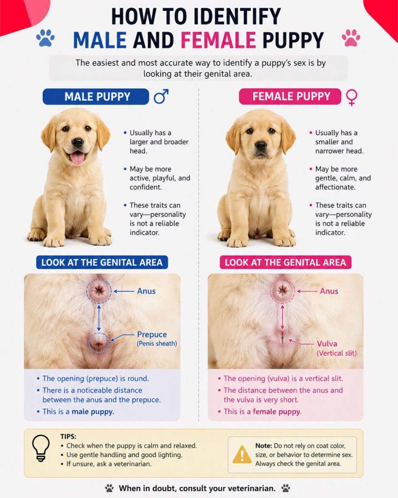 how to identify male and female puppy